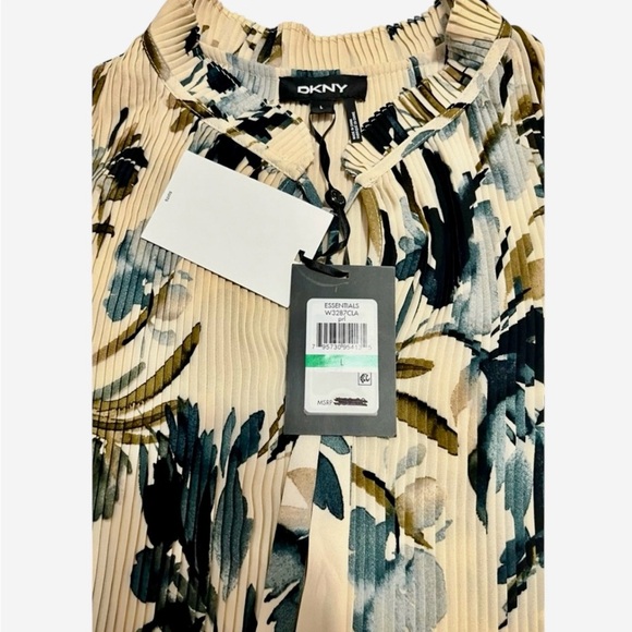 DKNY Pleated Floral-Print Sleeveless Blouse Size L - Picture 11 of 13